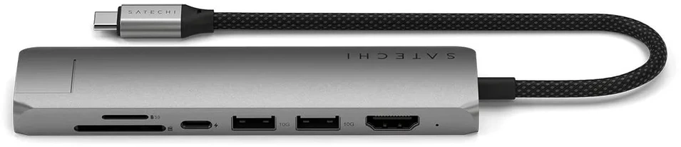 SATECHI 7-in-1 USB-C Slim Multiport Adapteris with Ethernet (Kosminė pilka)