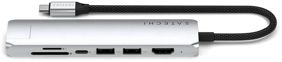 SATECHI 7-in-1 USB-C plonas kelių prievadų adapteris su eternetu (Sidabrinis)