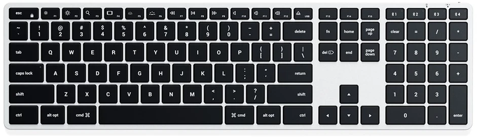 Carruzzo Belaidė klaviatūra QWERTY Satechi Slim X3 ST-BTSX3S sidabrinis