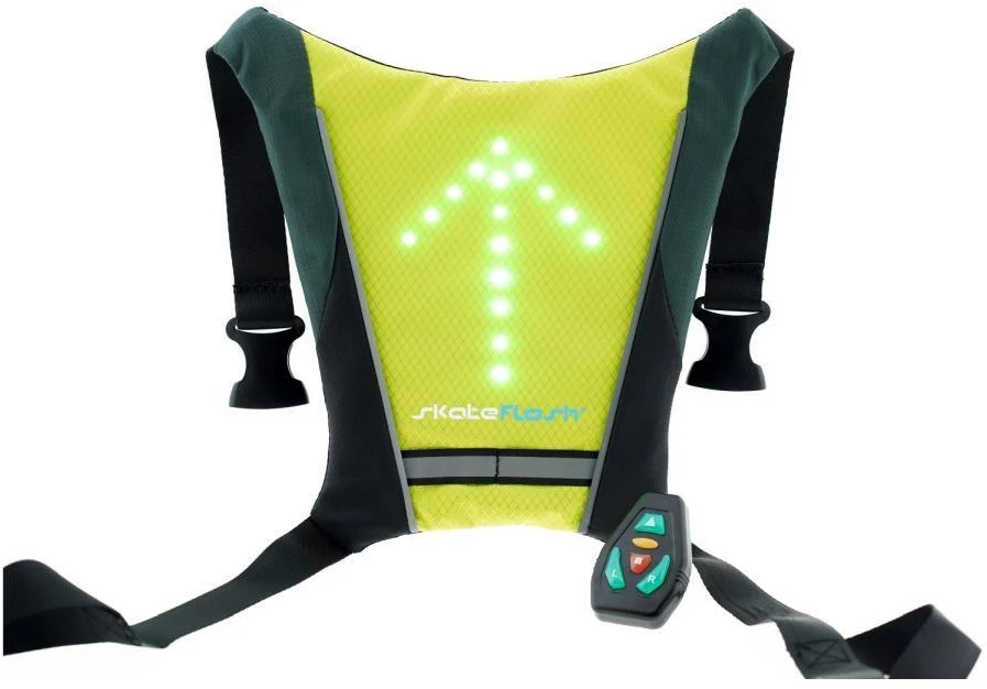 Carruzzo Skateflash Reflective vest Liemenė Juoda, Žalia Nailonas Vieno dydžio Važiavimui mieste