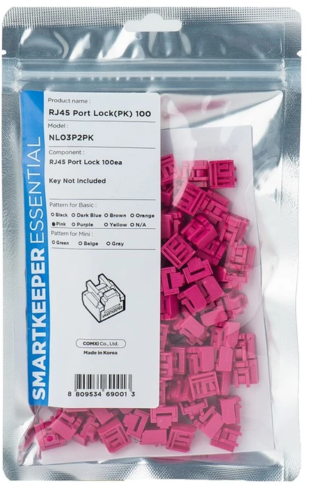 Carruzzo Smartkeeper NL03P2PK jungčių blokatorius Prievadų blokatorius RJ-45 Rožinė 1 vnt