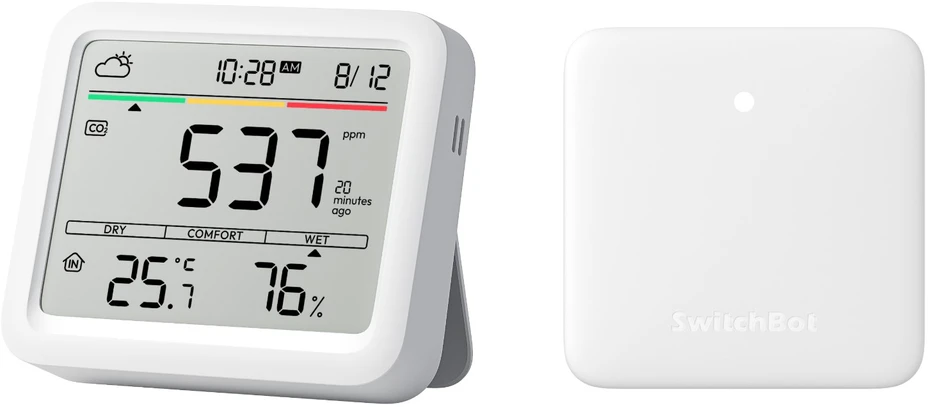 Carruzzo SwitchBot Meter Pro (CO2 Monitorius) Balta LCD Baterija