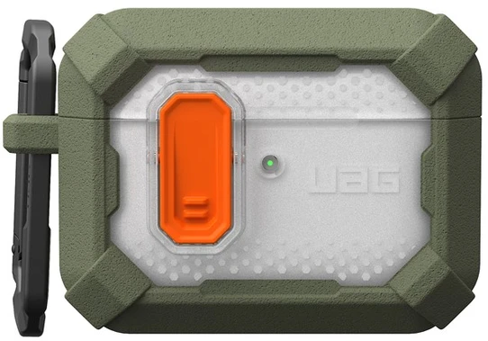 Carruzzo Urban Armor Gear UAG Plazminiai, alyvuogių spalvos – AirPods Pro (3-iosios kartos)