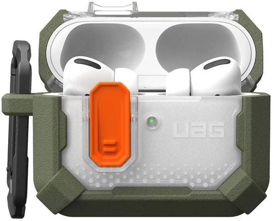 Carruzzo Urban Armor Gear UAG Plazminiai, alyvuogių spalvos – AirPods Pro (3-iosios kartos)