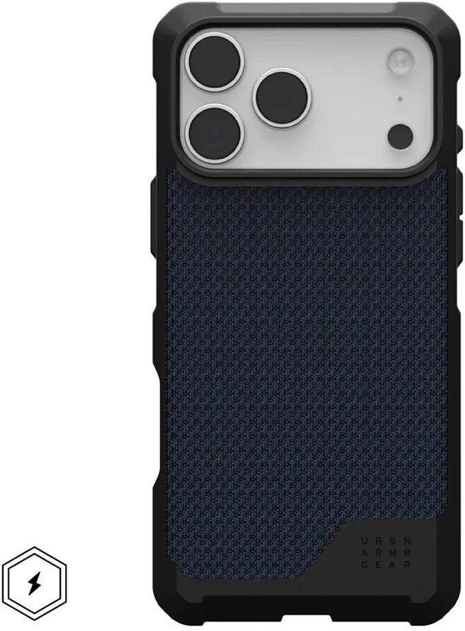 UAG Urban Armor Gear dėklas METROPOLIS LT, suderinamas su „MagSafe“, skirtas IPHONE 17 Pro Max, iš kevlaro ir malardo medžiagos.