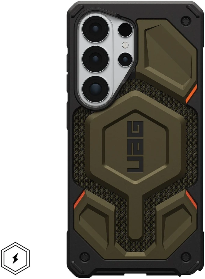 Dėklas Carruzzo Urban Armor Gear UAG Monarch Pro, Kevlar Element Žalias - Samsung Galaxy S26 Ultra