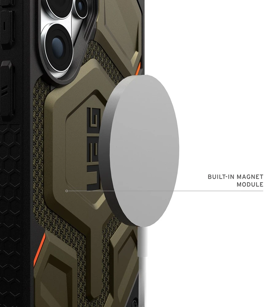Dėklas Carruzzo Urban Armor Gear UAG Monarch Pro, Kevlar Element Žalias - Samsung Galaxy S26 Ultra