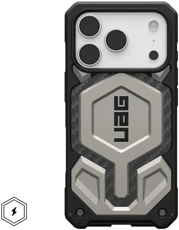 Urban Armor Gear UAG „Monarch Pro MagSafe“ dėklas, skirtas „iPhone 17 Pro“ – titano spalvos