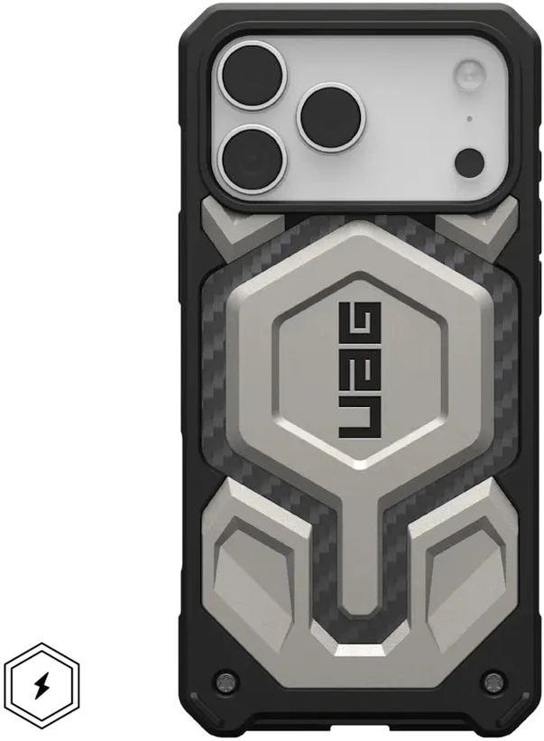 Urban Armor Gear UAG „Monarch Pro MagSafe“ dėklas, skirtas „iPhone 17 Pro Max“ – titano spalvos
