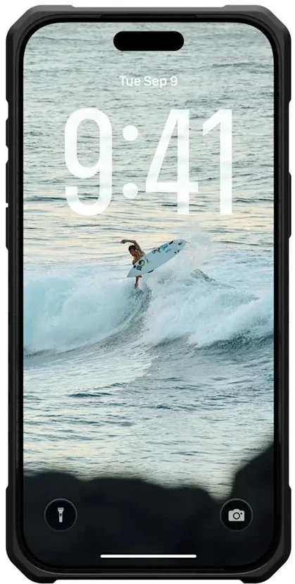 Dėklas „Urban Armor Gear“ „UAG Pathfinder Clear Magsafe“, „Ice“ / „Sidabrinis“ – „iPhone 17 Pro Max“