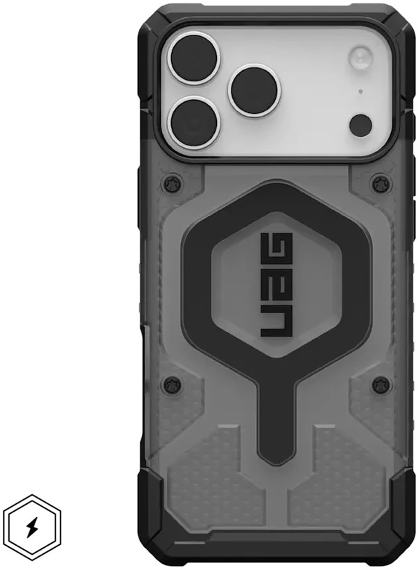 Dėklas Urban Armor Gear UAG Pathfinder Clear Magsafe, Ash/Juodas - iPhone 17 Pro Max