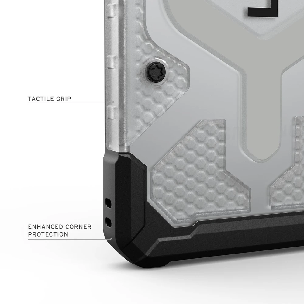 Carruzzo Urban Armor Gear UAG Pathfinder skaidrus, ledo spalvos/Sidabrinis dėklas - Samsung Galaxy S26 Ultra