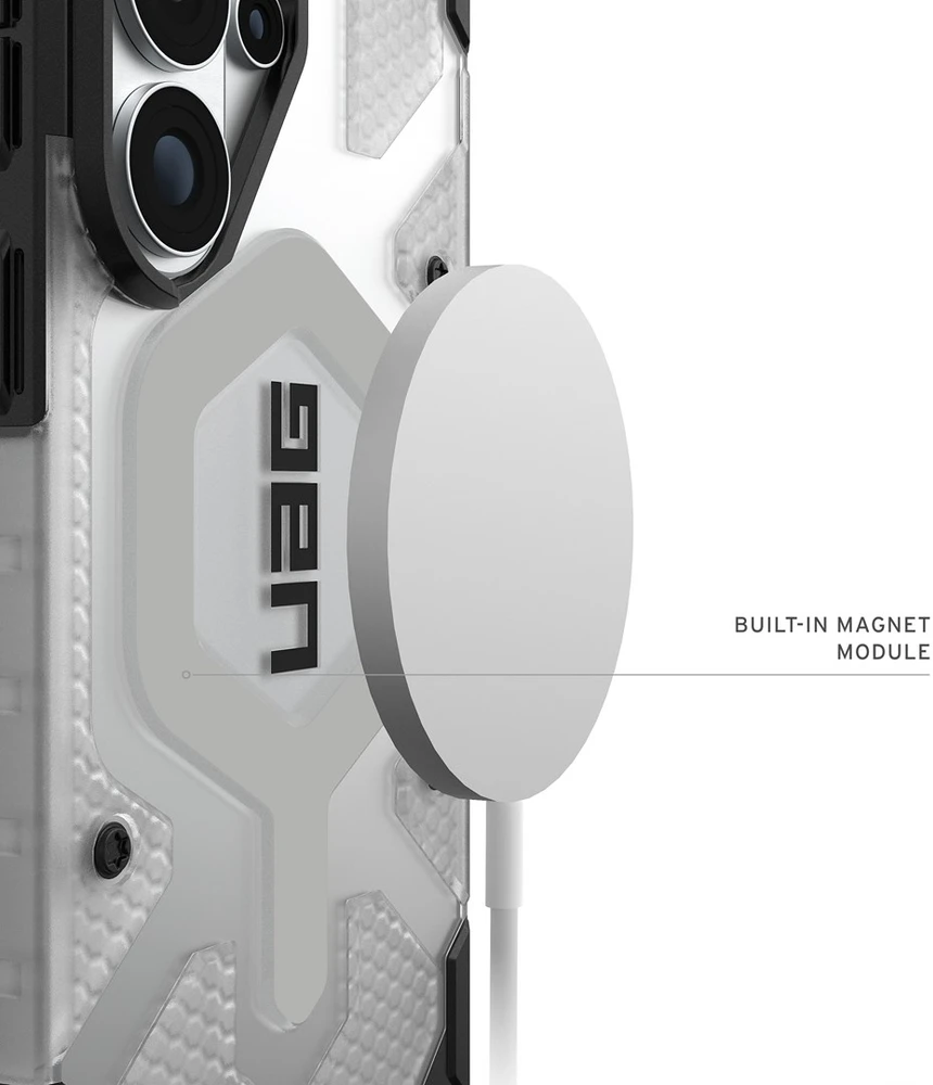 Carruzzo Urban Armor Gear UAG Pathfinder skaidrus, ledo spalvos/Sidabrinis dėklas - Samsung Galaxy S26 Ultra