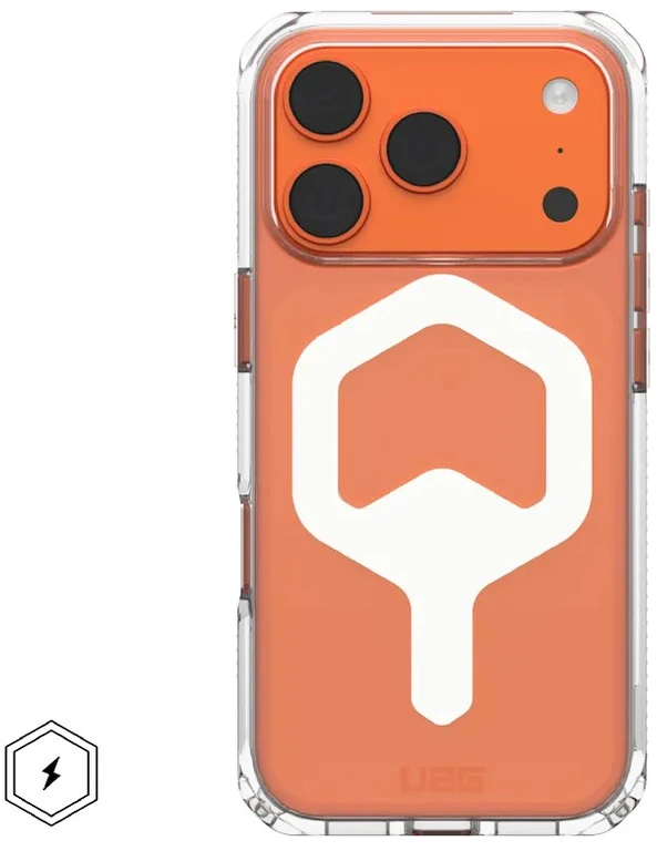 Urban Armor Gear UAG Plyo MagSafe dėklas, skirtas iPhone 17 Pro – skaidrus ir baltas