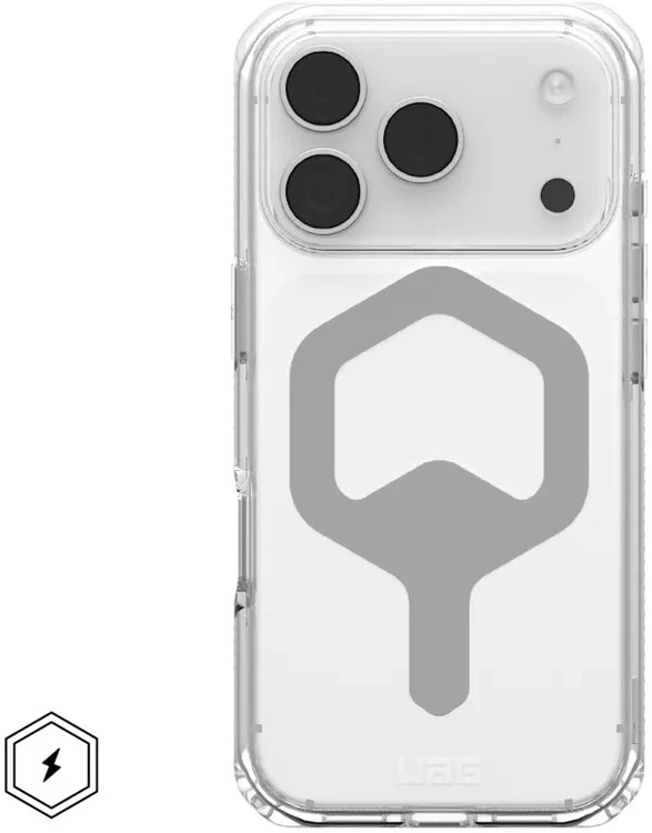 Urban Armor Gear UAG Plyo MagSafe dėklas, skirtas iPhone 17 Pro – skaidriai pilkas