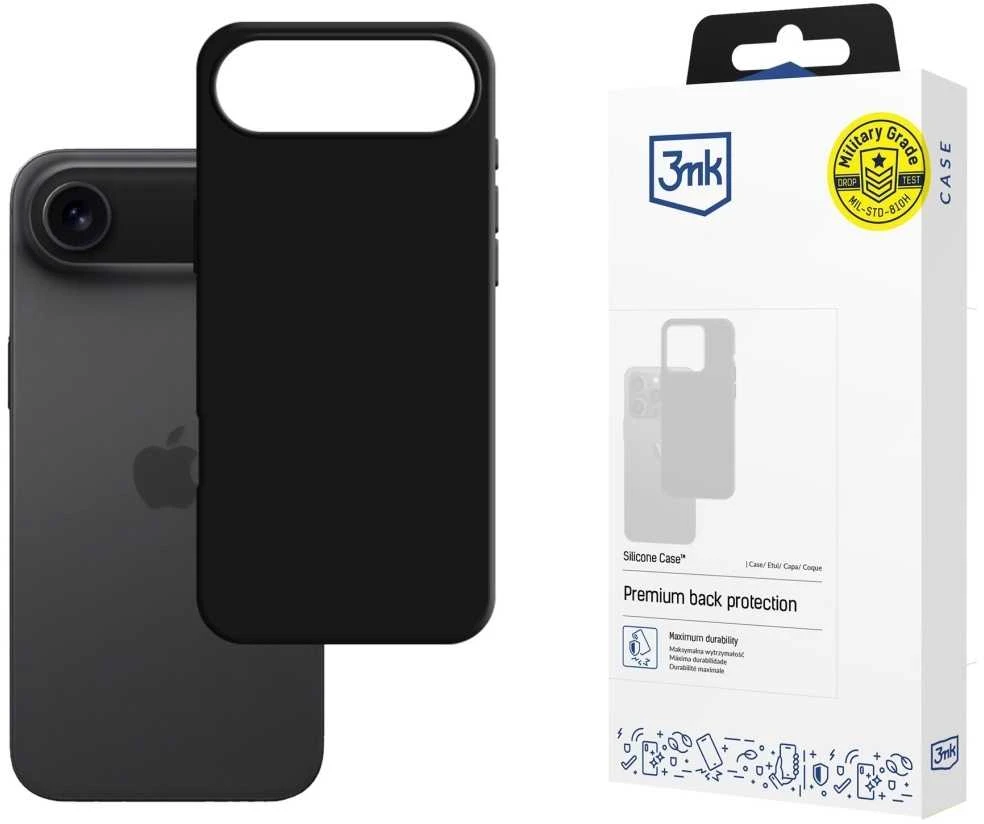 Case 3MK Silicone dėklas skirtas Apple Apple iPhone 17 Air juodos spalvos