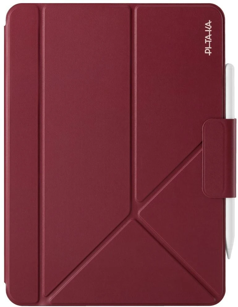 Dėklas PITAKA MagEZ Folio 3, skirtas iPad Air 13″ M2/M3/M4, Harvard Crimson
