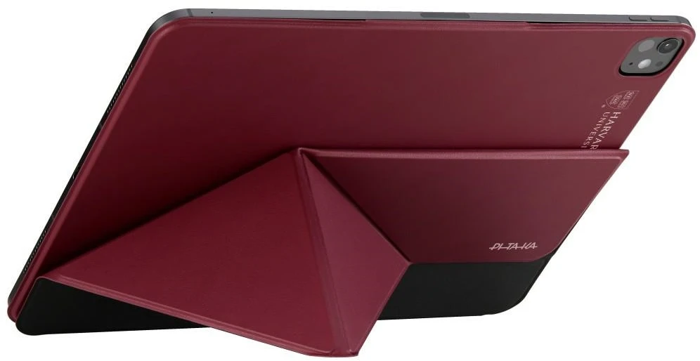 Dėklas PITAKA MagEZ Folio 3, skirtas iPad Pro 11″ M4 / M5, Harvard Crimson