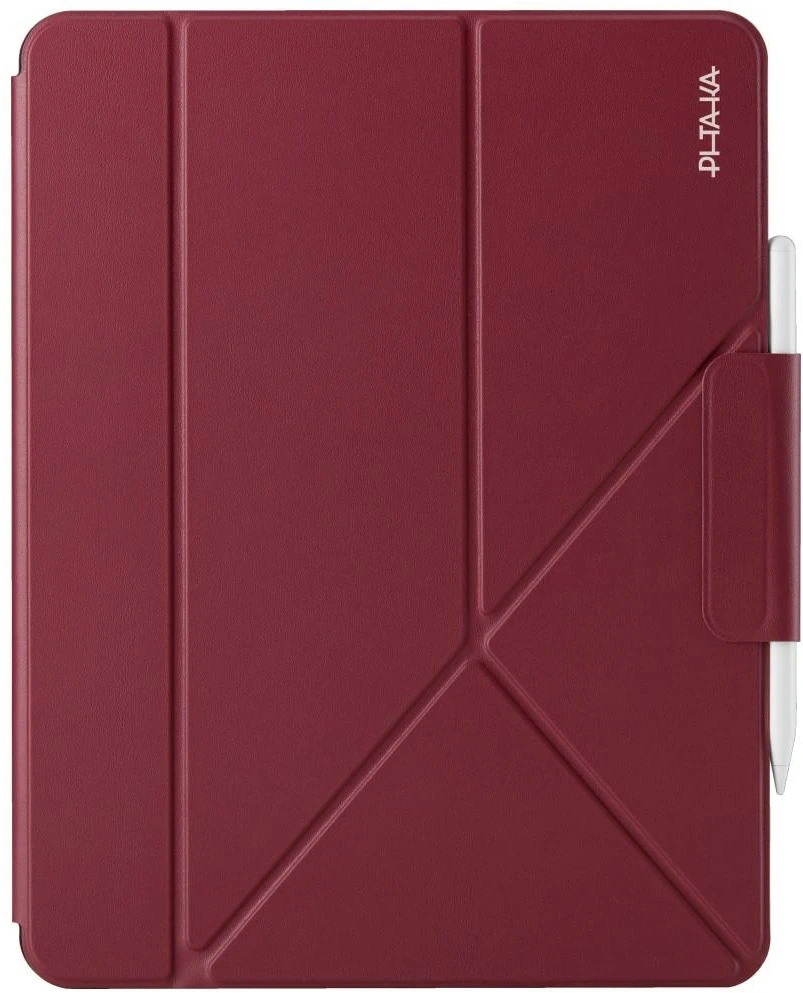 Dėklas PITAKA MagEZ Folio 3, skirtas iPad Pro 13″ M4 / M5, Harvard Crimson