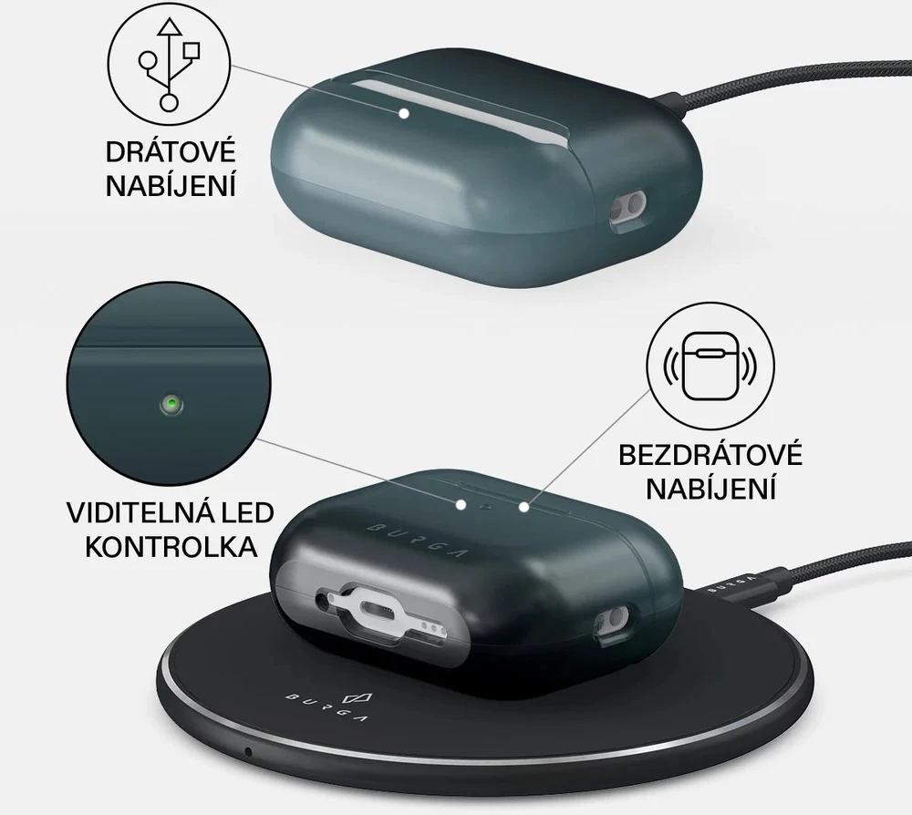 Cases And Covers Burga Airpods dėklas, Juodas Hole – Airpods Pro 3