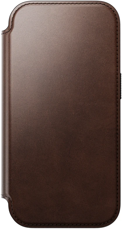 Cases and Covers - Flip Nomad Modern Leather Folio, rustic ruda (Horween) – iPhone 18 Pro/17 Pro dėklas