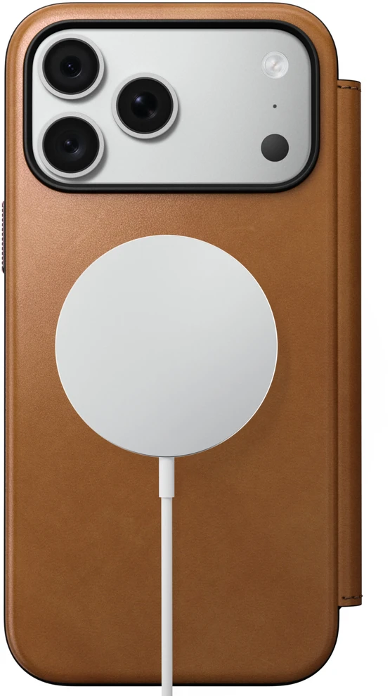 Cases and Covers - Flip Nomad Modern odinis dėklas-knygelė, english tan – iPhone 18 Pro Max/17 Pro Max