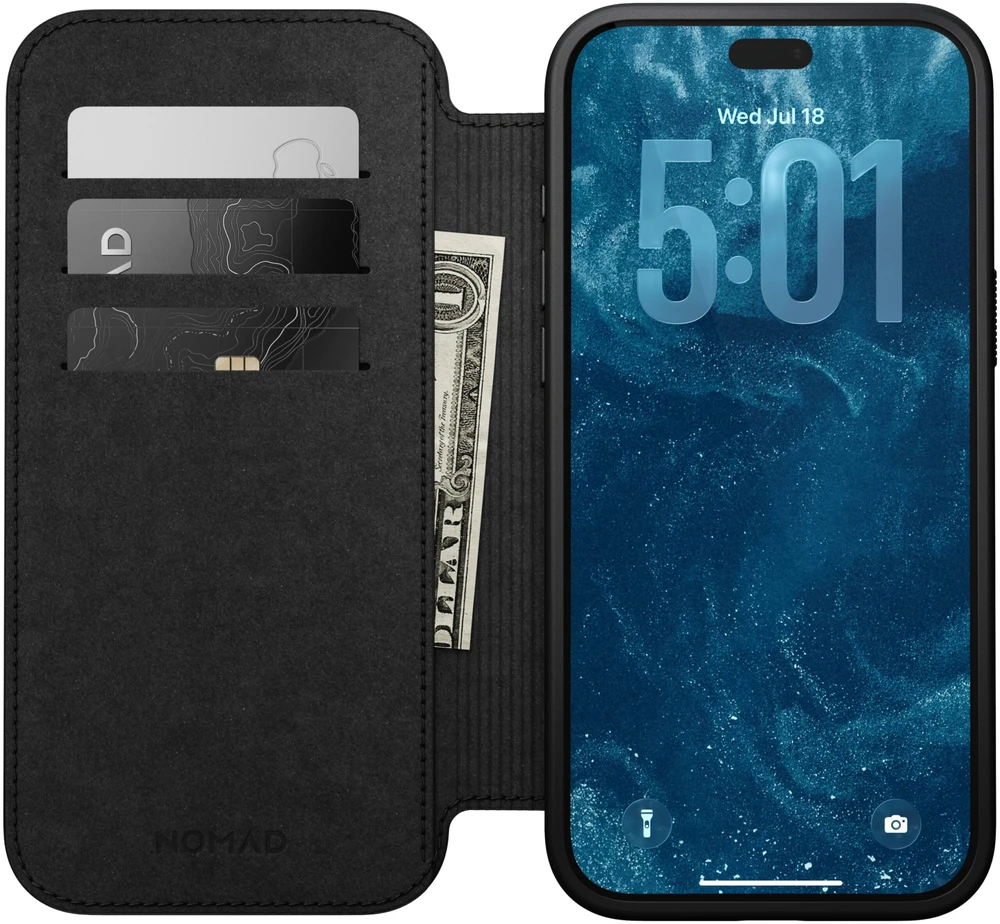 Cases and Covers - Flip Nomad Modern odinis dėklas-knygelė, english tan – iPhone 18 Pro Max/17 Pro Max