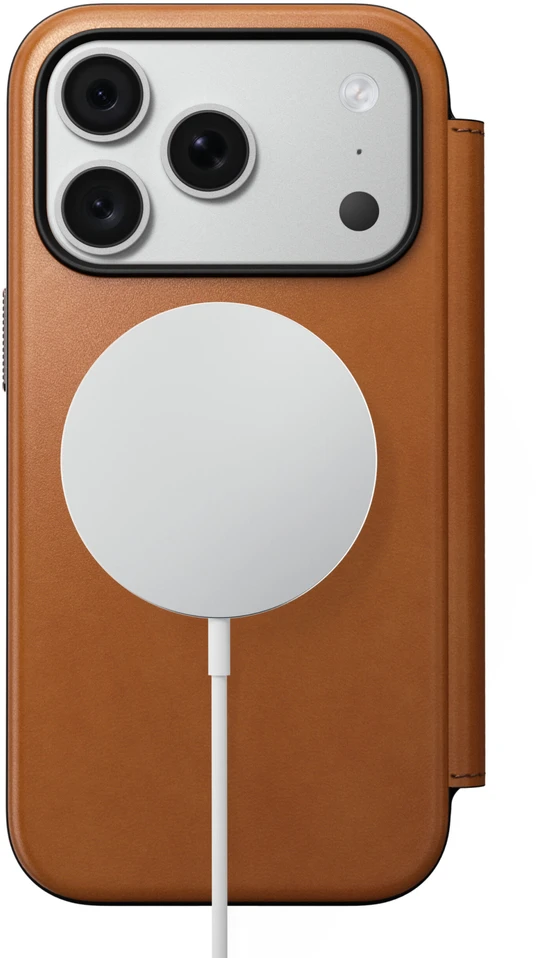 Cases and Covers - Flip Nomad Modern odinis dėklas-knygelė, saddle (Horween) – iPhone 18 Pro/17 Pro