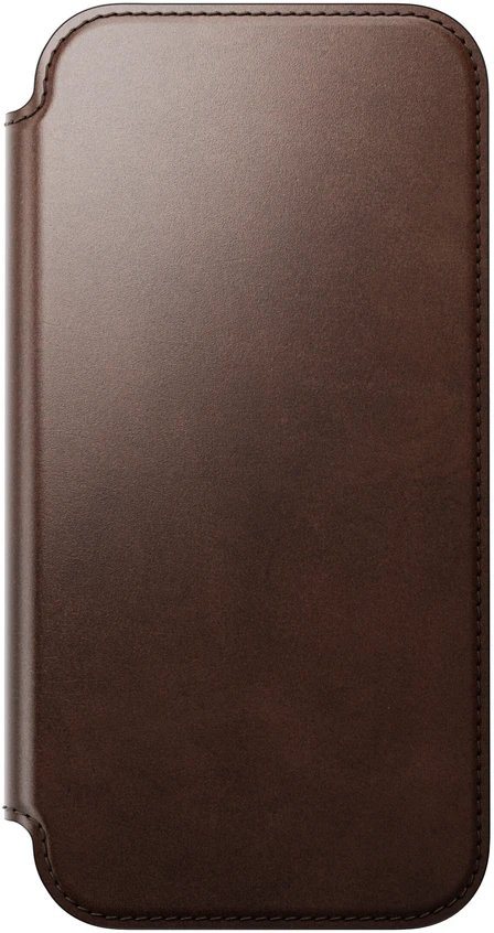 Cases and Covers - Flip Nomad Modern odinis dėklas-knygelė, rustic ruda (Horween) – iPhone 18 Pro Max/17 Pro Max