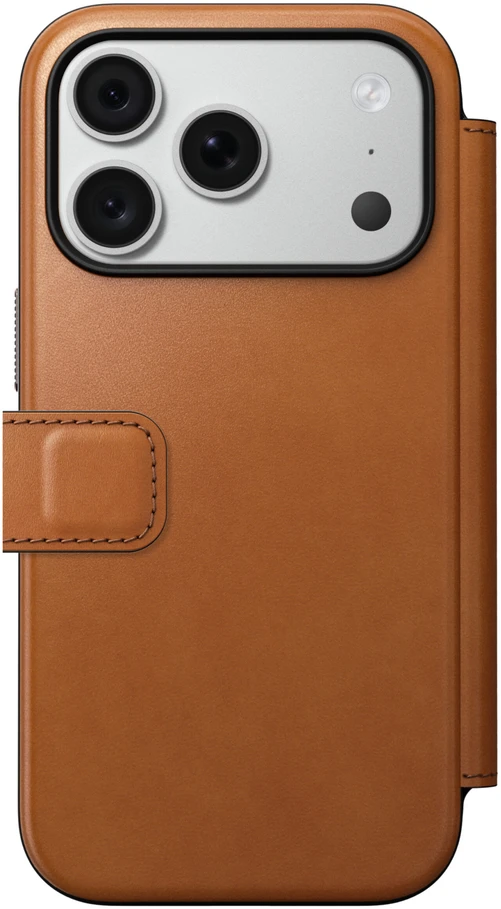 Cases and Covers - Flip Nomad Modern odinis dėklas-knygelė, saddle (Horween) – iPhone 18 Pro/17 Pro