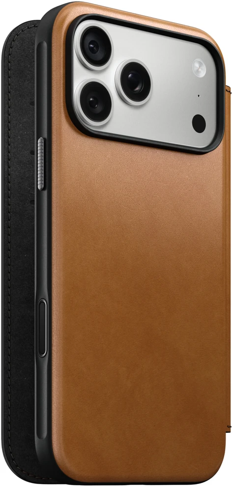 Cases and Covers - Flip Nomad Modern odinis dėklas-knygelė, english tan – iPhone 18 Pro Max/17 Pro Max