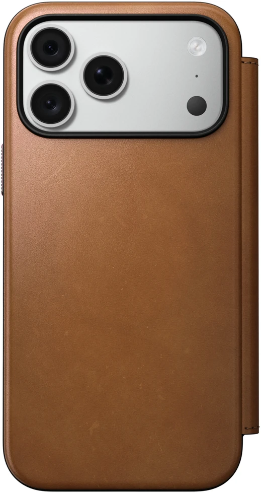 Cases and Covers - Flip Nomad Modern odinis dėklas-knygelė, english tan – iPhone 18 Pro Max/17 Pro Max
