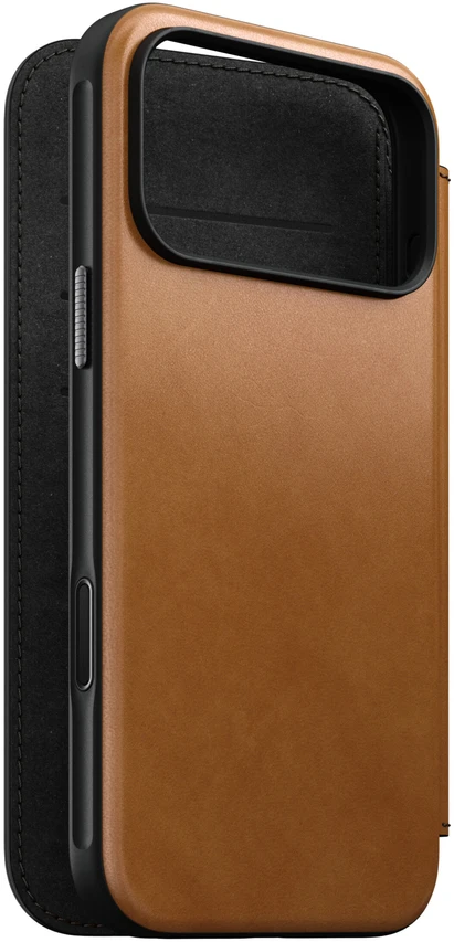 Cases and Covers - Flip Nomad Modern odinis dėklas-knygelė, english tan – iPhone 18 Pro Max/17 Pro Max