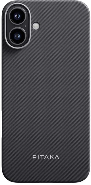 Dėklas Pitaka Ultra-Slim Case, Juodas/Pilkas Twill - iPhone 16 Plus