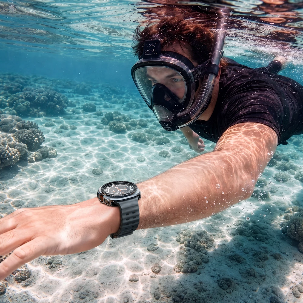 Spigen Bezel Tune (Diver), juodas – Samsung Galaxy Watch Ultra 2 47mm