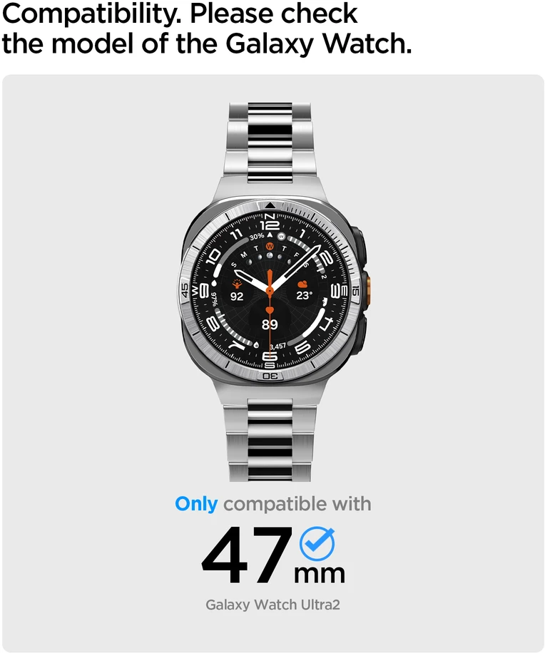 Spigen Bezel Tune (Pilot), sidabrinis – Samsung Galaxy Watch Ultra 2 47mm
