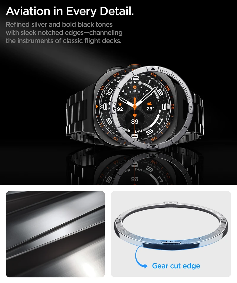 Spigen Bezel Tune (Pilot), sidabrinis – Samsung Galaxy Watch Ultra 2 47mm