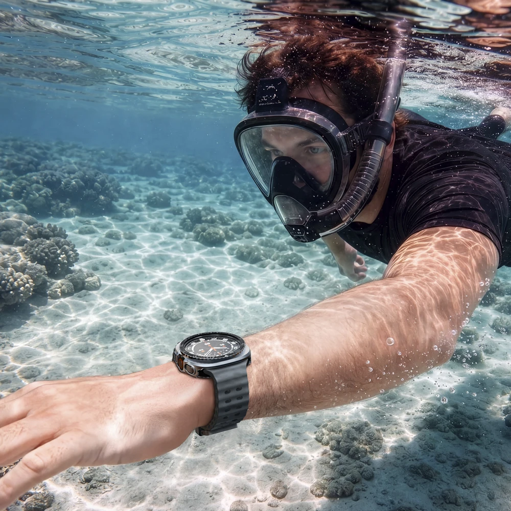 Spigen Bezel Tune Pro (Diver), juodas – Samsung Galaxy Watch Ultra 2 47mm