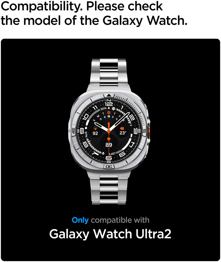 Spigen Bezel Tune Pro (Pilot), sidabrinis – Samsung Galaxy Watch Ultra 2 47mm