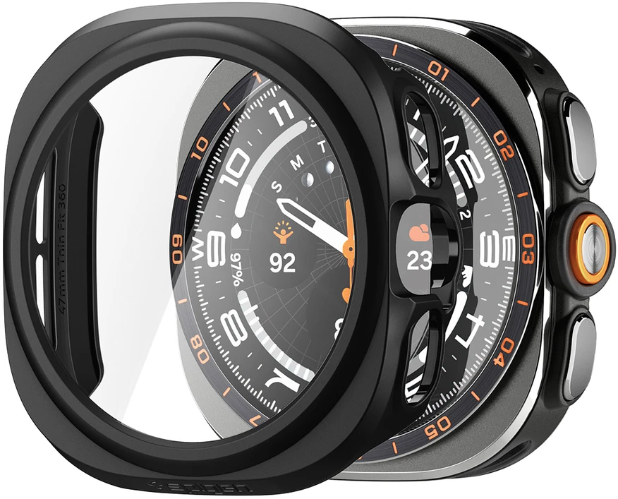 Spigen Thin Fit 360, juodas – Samsung Galaxy Watch Ultra 2 47mm