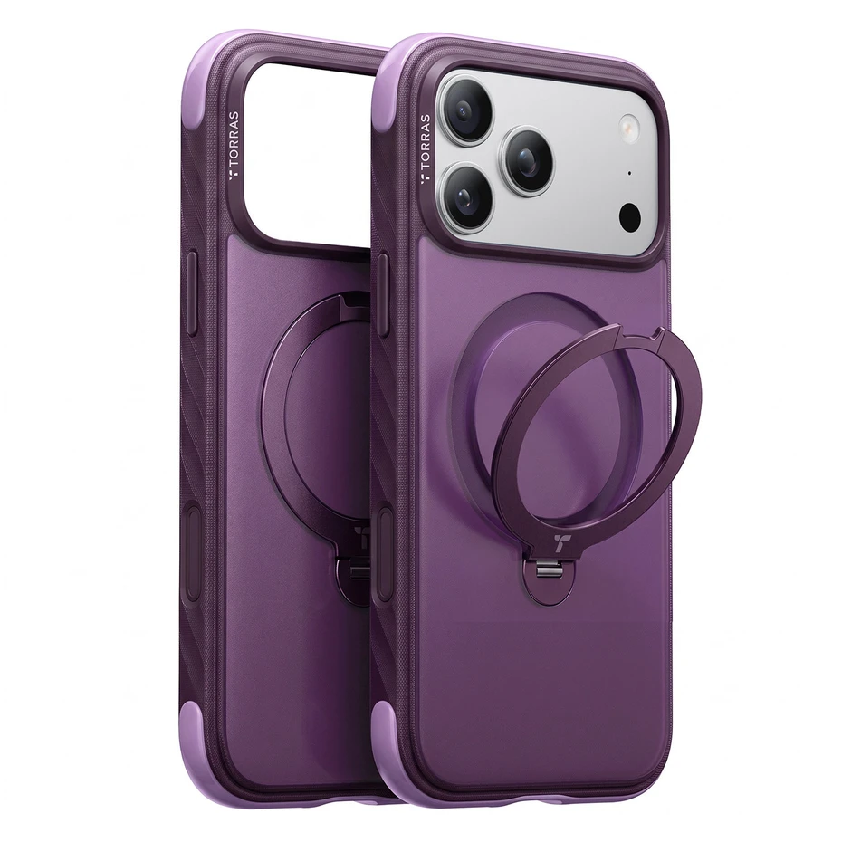 Cases And Covers Torras Ostand Q3 tvirtas dėklas, violetinis – iPhone 18 Pro Max
