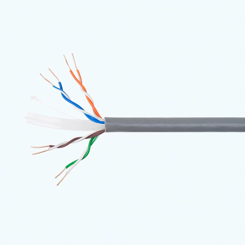 CAT6e UTP kabelis PNI U06 su 4 poromis internetui 1 Gigabit ir stebėjimo sistemoms, ritė 305m