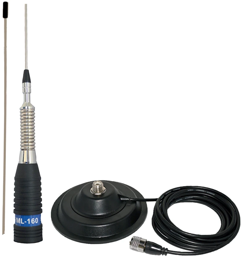 CB antena PNI ML160, ilgis 155 cm, 26-30MHz, magnetinis pagrindas 145 mm pridedamas