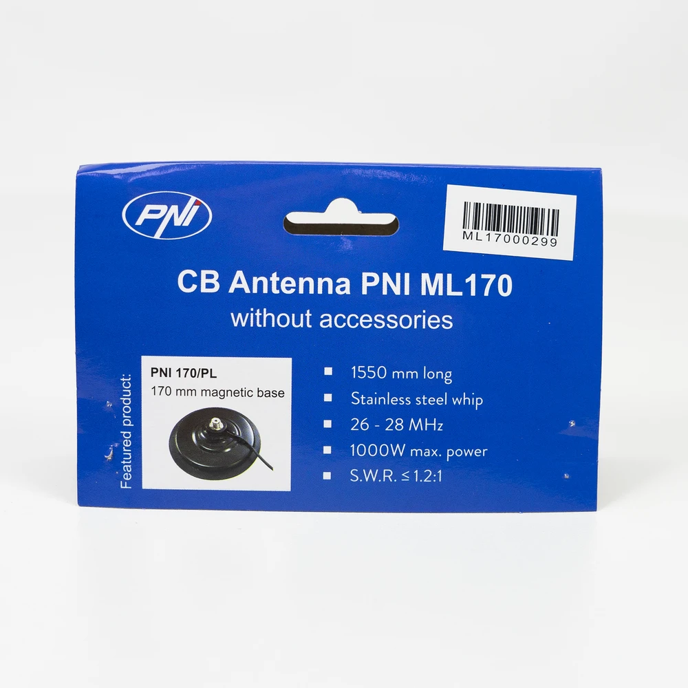 CB antena PNI ML170, ilgis 155 cm, 26-28 MHz, 1000W, be kabelio