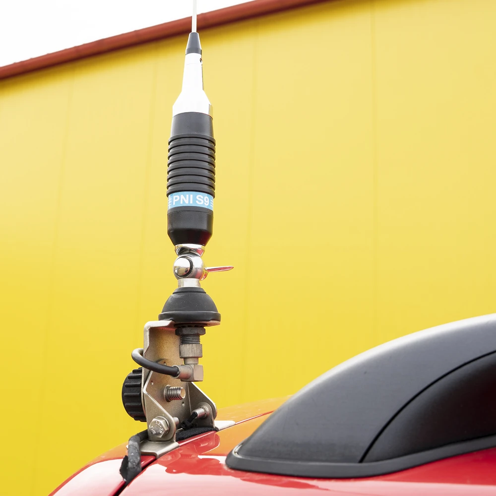 CB antena PNI S9 su drugelio tipo laikikliu, ilgis 120 cm, su 4 m RG58 kabeliu