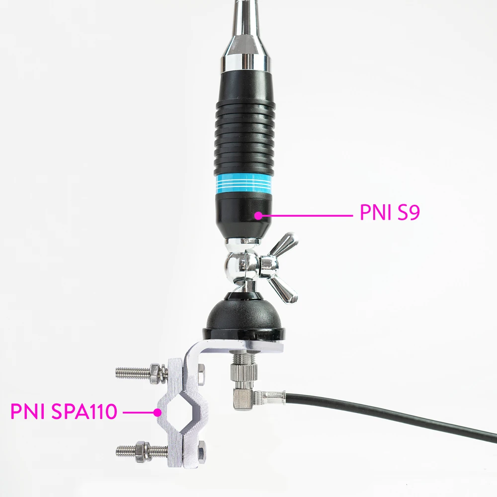 CB antena PNI S9 su drugelio tipo laikikliu, ilgis 120 cm, su 4 m RG58 kabeliu
