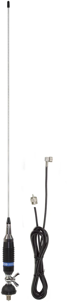 CB antena PNI S9 su drugelio tipo laikikliu, ilgis 120 cm, su 4 m RG58 kabeliu