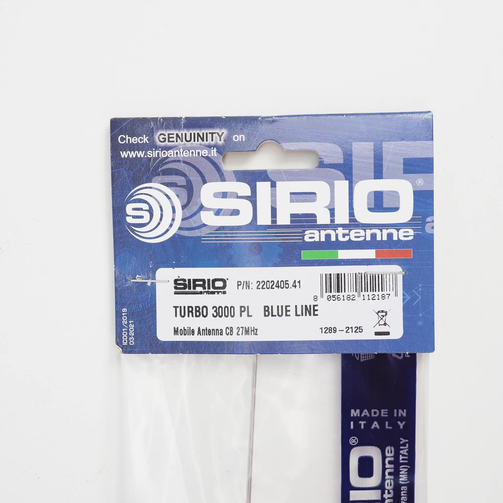 CB antena Sirio Turbo 3000PL Mėlyna Line kod. 2202405.41 be laido