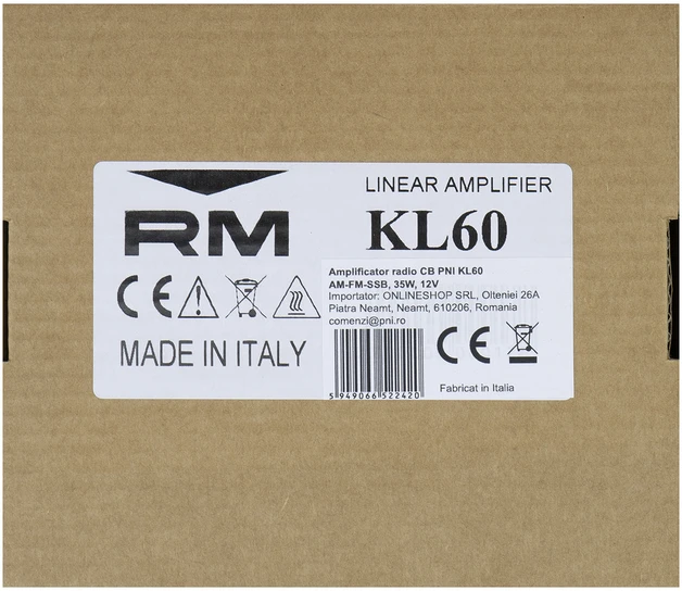 CB PNI KL60 26-30MHz radijo stiprintuvas, AM-FM-SSB, 35W, 12V