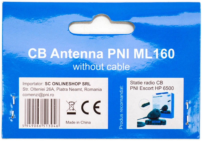 CB PNI ML160 antena, ilgis 145 cm, 26-30MHz, 600W, be kabelio